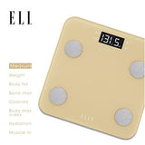 Elle Digital Body Weight Scale with BMI Analyzer, Gold, 400 lb Capacity