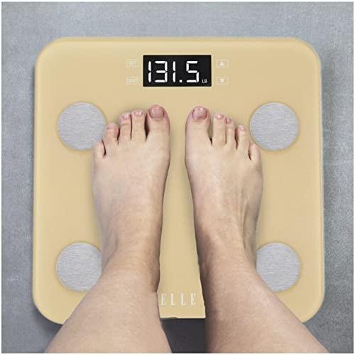 Elle Digital Body Weight Scale with BMI Analyzer, Gold, 400 lb Capacity