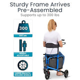 Vive 3 Wheel Walker Rollator Lightweight and Foldable with Seat, Brakes and Wheels