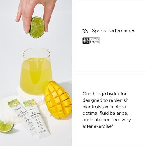 Thorne Daily Electrolytes Mango Limeade Drink Mix 30 Sticks