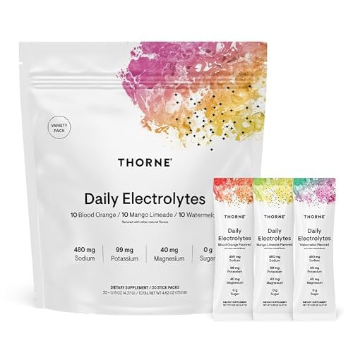 Thorne Daily Electrolytes Variety Flavors Drink Mix 30 Sticks