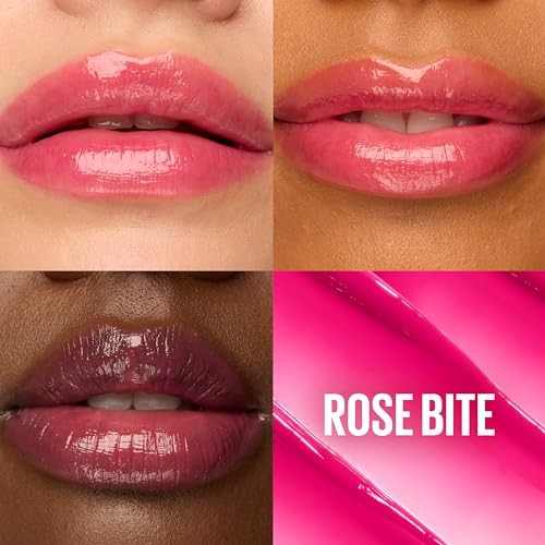 Maybelline Lifter Glaze Hydrating Lip Gloss Oil Balm, Rose Bite 03, 0.1 oz