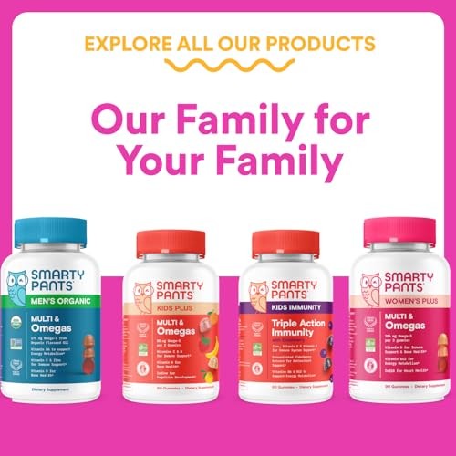 SmartyPants Teen Girl Plus Multivitamin & Omegas Gummies with Vitamin C, D3, B12 & Zinc Mango Orange 60ct