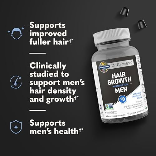 Garden of Life Dr. Formulated Hair Growth Gummies for Men Berry 60ct