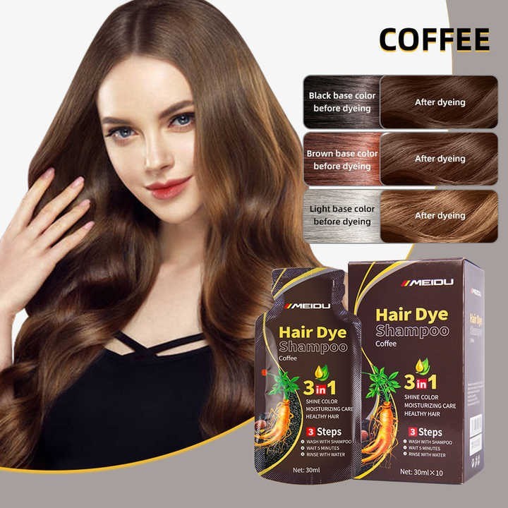 Original MEIDU Hair Dye Color Shampoo - COFFEE 500 ml