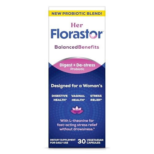 Florastor Probiotics for Women, Digest and De-Stress 30 Capsules