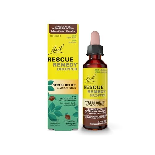 Bach, Rescue Remedy® Dropper, Stress Relief, Chocolate & Peppermint, 0.7 Fl Oz (20 Ml)