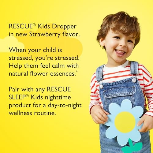 Bach, Rescue® Dropper Kids, Stress Relief, for Ages 2 & up, Strawberry, 0.35 Fl Oz (10 Ml)
