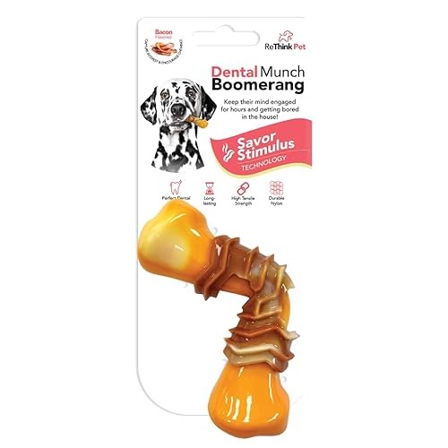 ReThink Pet Dental Munch Boomerang Bacon Flavor Scented Nylon Dog Chew Toy