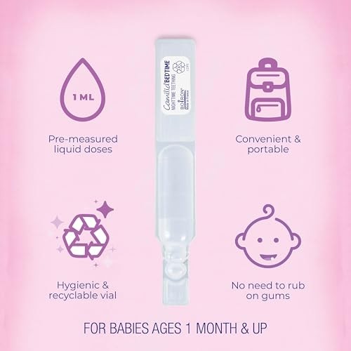 Boiron Camilia Bedtime Liquid Doses for Nighttime Teething Relief, Painful Gums, Restlessness, and Irritability - 30 Count