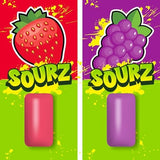 PUR Jumbo SOURZ Gum | Aspartame Free Chewing Gum | 100% Xylitol | Natural Flavor | Sour Strawberry, Sour Grape, 20 Pieces (Pack of 1)