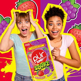 PUR Jumbo SOURZ Gum | Aspartame Free Chewing Gum | 100% Xylitol | Natural Flavor | Sour Strawberry, Sour Grape, 20 Pieces (Pack of 1)