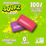 PUR Jumbo SOURZ Gum | Aspartame Free Chewing Gum | 100% Xylitol | Natural Flavor | Sour Strawberry, Sour Grape, 20 Pieces (Pack of 1)