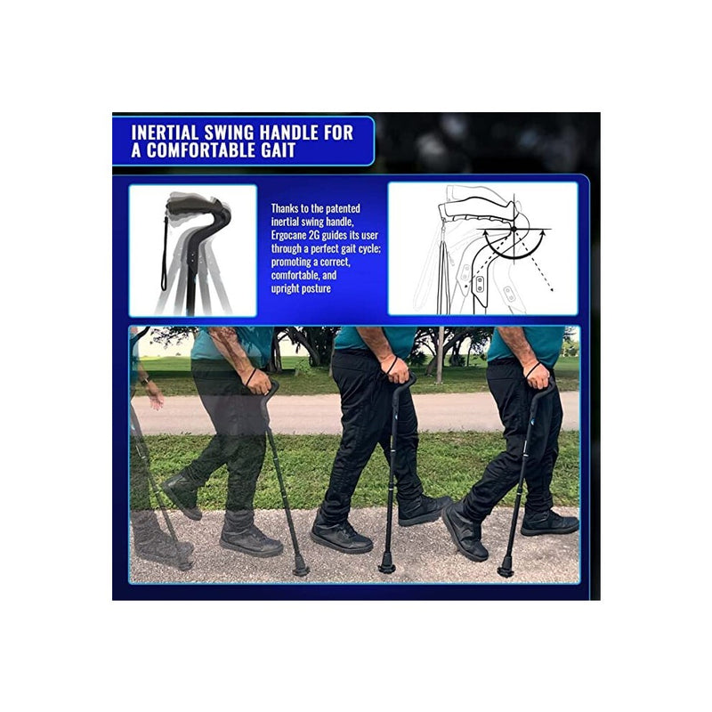Ergoactives Ergocane 2G Shock-Absorbing Adjustable Walking Cane
