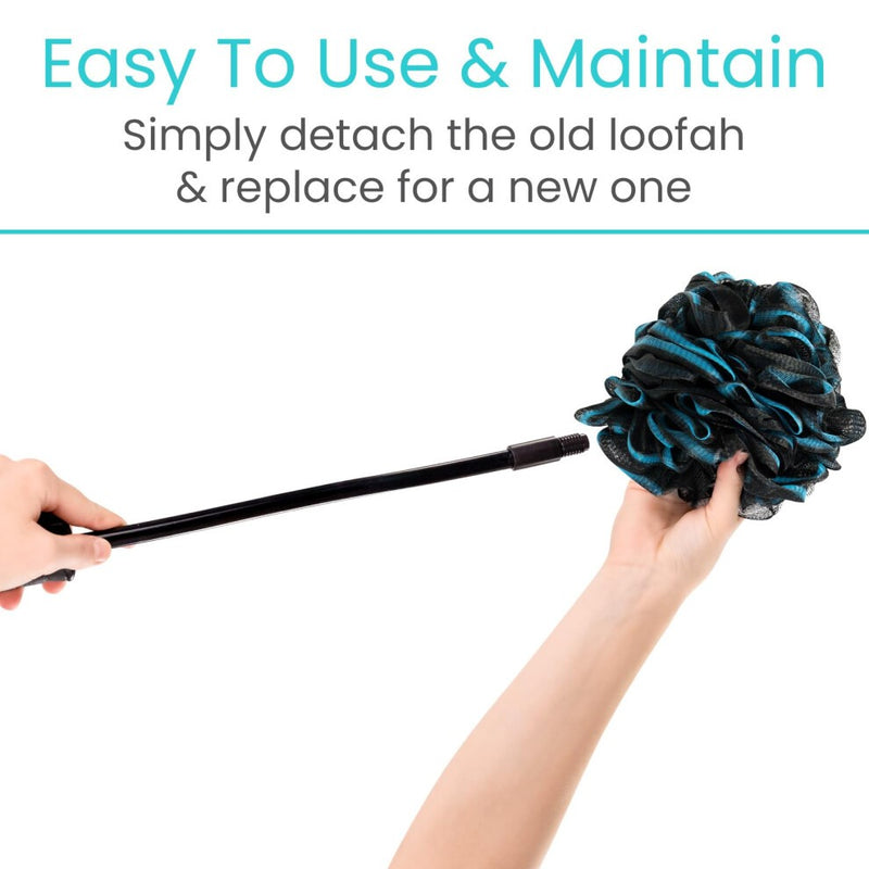 Vive Bendable Loofah on a Stick with Long Handle