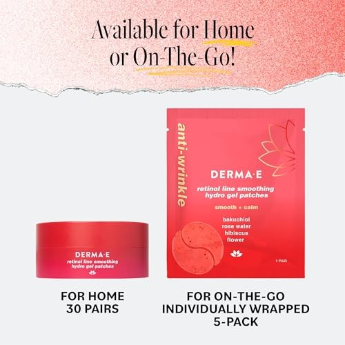 Derma E Anti-Wrinkle Retinol Line Smoothing Hydro Gel Eye Patches, 5 Count