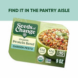 SEEDS of CHANGE Organic Protein Bowl Garden Pesto, Prepared Entrée, Microwave in 90 Seconds, 9 Oz