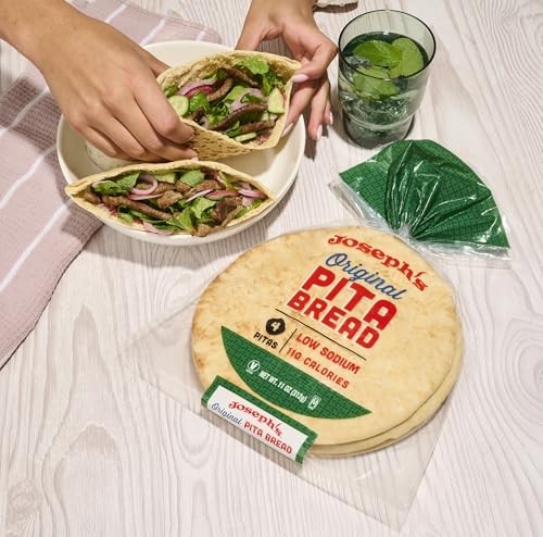 Joseph's Bakery Original Pita Bread, 1-Pack, Fresh Baked 4 Pitas per Pack, 11oz.