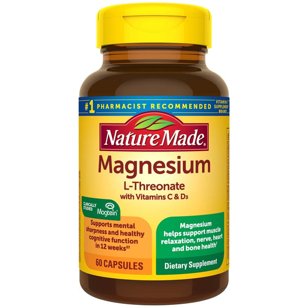 Nature Made Magnesium L-Threonate with Vitamin C & D3 Capsules - 60ct