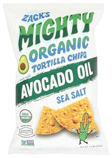 Zack's Mighty Organic Avocado Oil Tortilla Chips, Sea Salt 7.5 Oz Bag