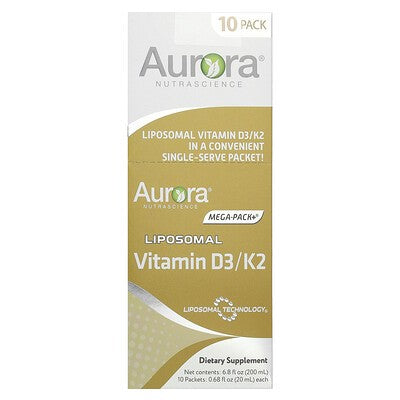Aurora Nutrascience Liposomal Vitamin D3/K2, 20 ml Packets, 10 ct