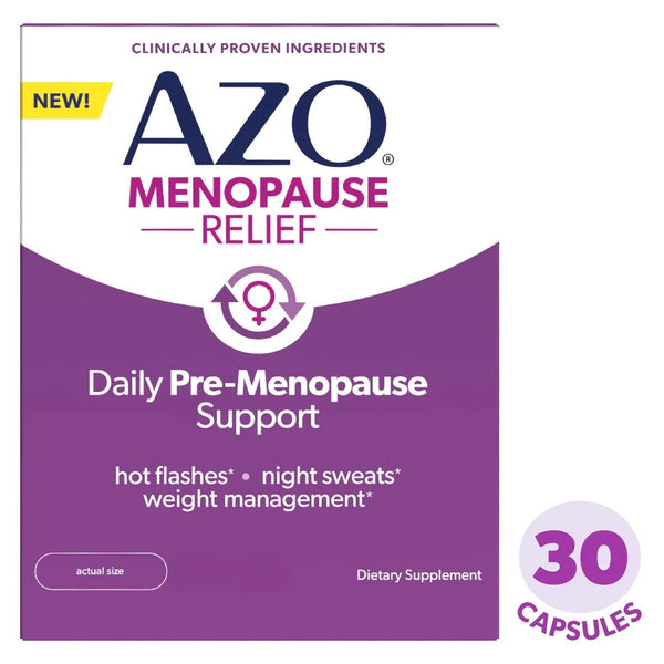 AZO Menopause Relief - Daily Pre-Menopause Support Capsules - 30ct