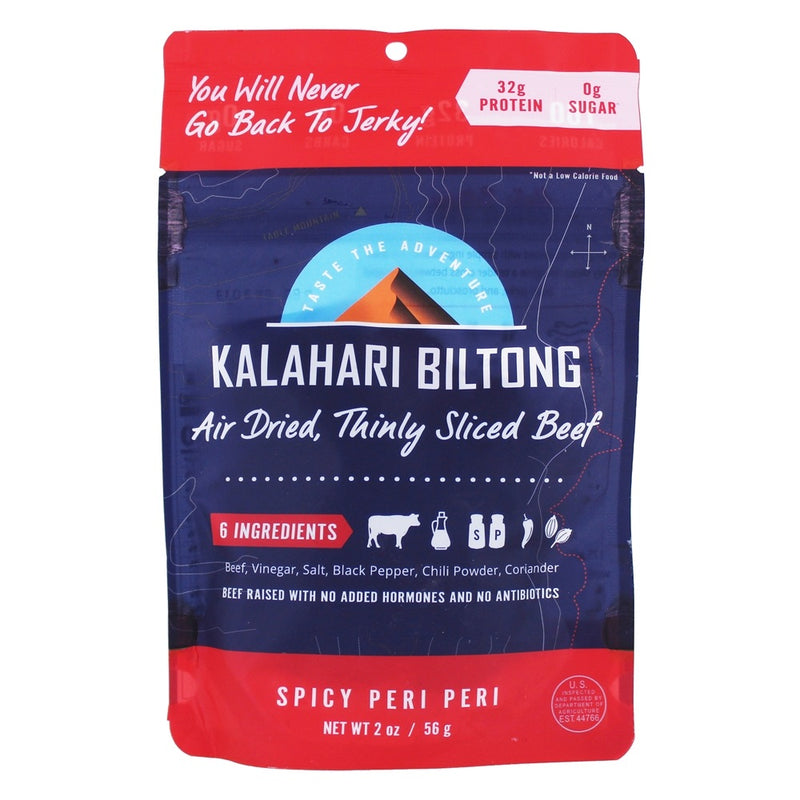 Kalahari Biltong Air-Dried Thinly Sliced Beef Peri Peri 2 Oz
