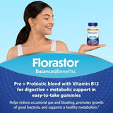 Florastor Digestive and Metabolic Support Probiotic Blend Gummies Peach Lemonade 56 Vegetarian Gummies