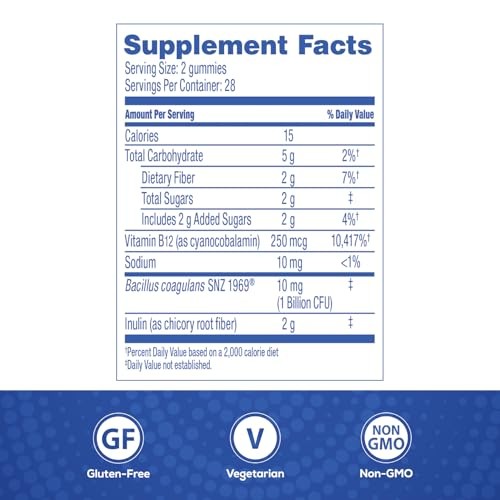 Florastor Digestive and Metabolic Support Probiotic Blend Gummies Peach Lemonade 56 Vegetarian Gummies