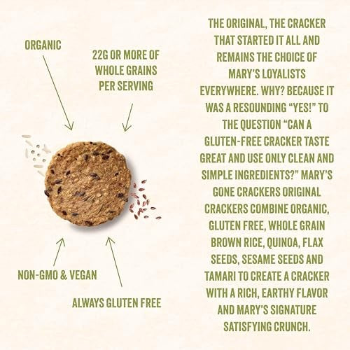 Mary's Gone Crackers Organic Herb Original Crackers Whole Grain, 4 oz