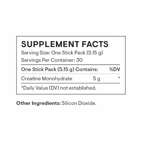Thorne Creatine Monohydrate Unflavored Powder 30 Travel Sticks