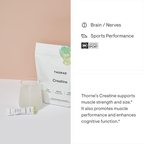 Thorne Creatine Monohydrate Unflavored Powder 30 Travel Sticks