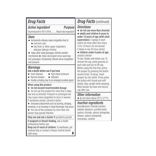 Theraflu Severe Congestion Relief Oxymetazoline Hydrochloride Nasal Mist 0.34 oz