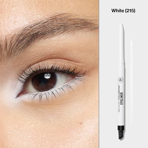 Revlon ColorStay Waterproof Eyeliner Pencil with Built-in Sharpener, 215 White, 0.01 oz