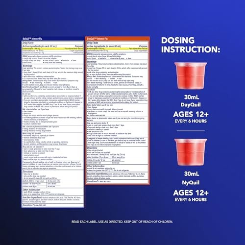 Vicks Intense Flu Warming Combo Syrup - Acetaminophen - Black Cherry - 24 Fl Oz