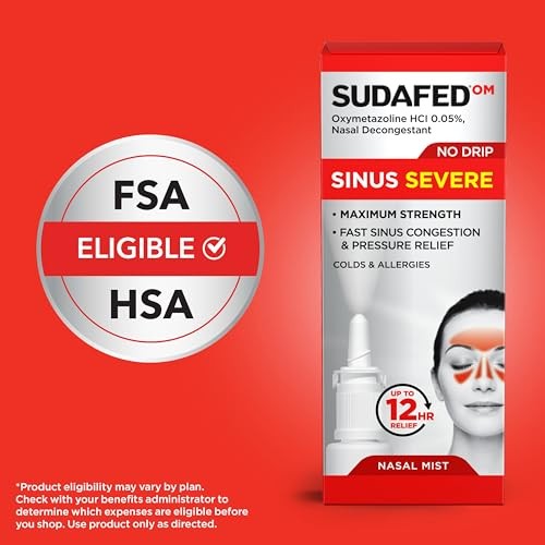 Sudafed OM Sinus Severe No Drip Nasal Spray, Maximum Strength Decongestant 30ml