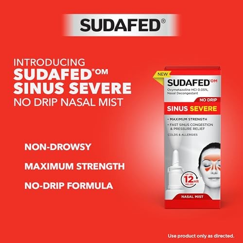 Sudafed OM Sinus Severe No Drip Nasal Spray, Maximum Strength Decongestant 30ml