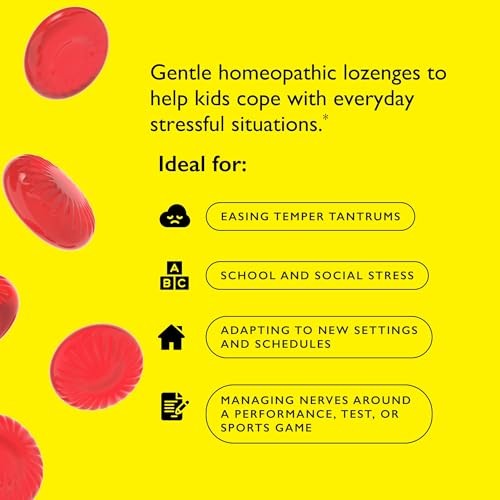 RESCUE Kids Pastilles, Natural Strawberry Flavor, Stress Relief for Children, Calming Aid, Homeopathic, Flower Essences