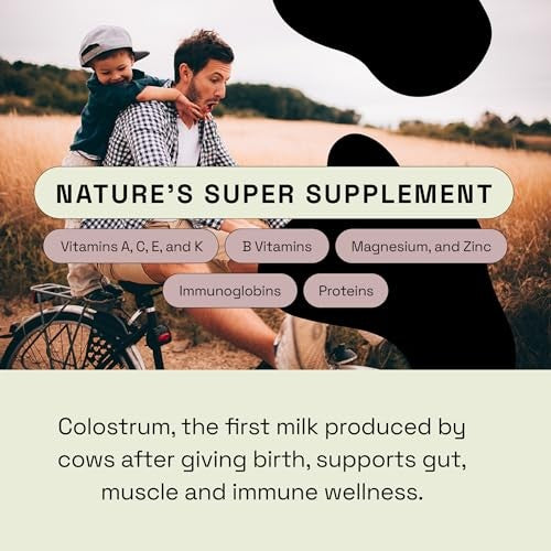 Moove Bovine Colostrum Capsules 1,000mg, Grass-Fed Dutch Cows 60 Capsules