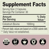 Moove Bovine Colostrum Capsules 1,000mg, Grass-Fed Dutch Cows 60 Capsules