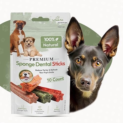 ReThink Pet Premium Sponge Dental Sticks for Dogs of All Ages, 10ct