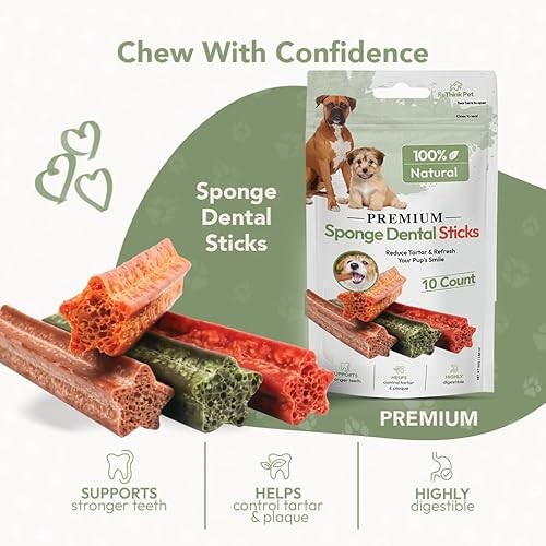 ReThink Pet Premium Sponge Dental Sticks for Dogs of All Ages, 10ct