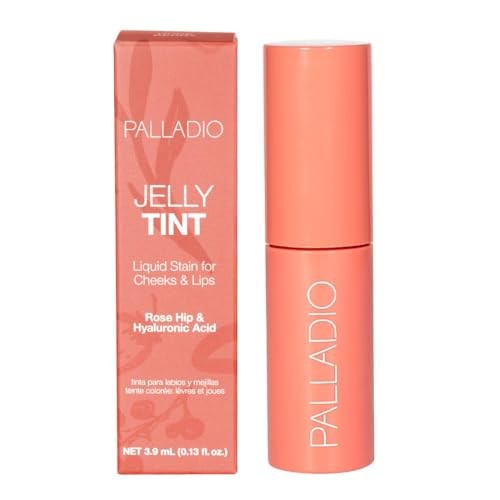 Palladio Jelly Tint, Liquid Stain for Cheeks & Lips Nude Berry