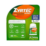 Zyrtec 24 HR Allergy Relief Tablets, 5mg Cetirizine Hcl, 35 CT