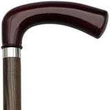 Men Opera Cane Walnut Ash Shaft, Burgundy Nylon Handle #DHAR-9057007