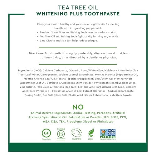 Desert Essence Tea Tree Oil Whitening Plus Toothpaste – Peppermint, 6.25 oz
