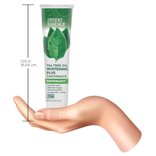 Desert Essence Tea Tree Oil Whitening Plus Toothpaste – Peppermint, 6.25 oz