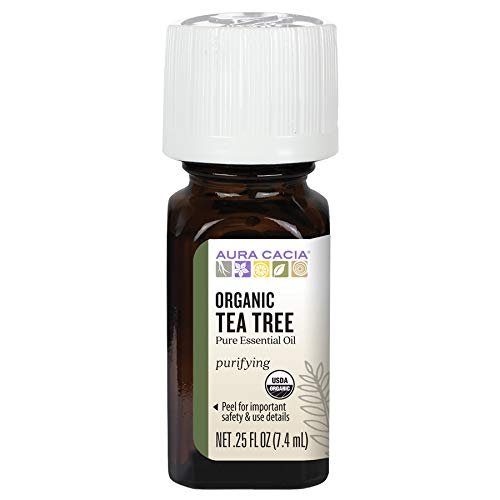 Aura Cacia Organic Tea Tree Essential Oil, 0.25 Oz
