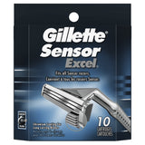 Gillette Sensor Excel Razor Blade Refills, 10 Count
