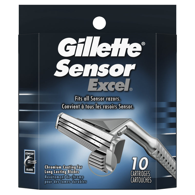 Gillette Sensor Excel Razor Blade Refills, 10 Count